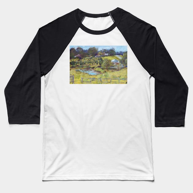 Rawdon Island - looking down to the dam- plein air Baseball T-Shirt by Terrimad